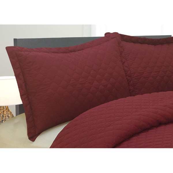 Natural Comfort Luxury Lines Microfiber Quilted Bedding Set, King, Red