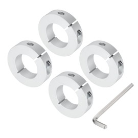 sourcing map Single Split Shaft Collar Set for 40mm Shaft, One-Piece Clamping Collars 70mm OD, 18mm Thickness, Aluminum Alloy Clamp-On Collar with M8 Set Screws and a Wrench
