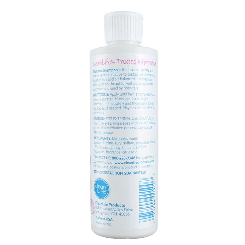 No-Rinse Shampoo, 8 fl oz - Leaves Hair Fresh, Clean