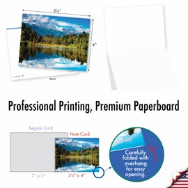 The Best Card Company 36 Assorted Blank All Occasions Notecards Box Set 4 x 5.12 Inch with Envelopes (6 Designs, 6 Each) Scenic Views AM7770OCB-B6x6