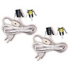 Lamp Cord W/Clip-in E12 Socket, Rotary Switch and Molded End Plug, 3Ft, White, 2PK