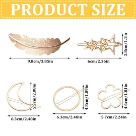 10 Stück Metall Haarspangen, Niedliche Haarspangen, für Hochzeit Party Mädchen Geschenk, Gold und Silber