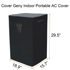 2 Pieces Indoor Portable Air Conditioner Cover, AC Unit Dustproof Storage Protection Cover for Mobile AC. Fits SereneLife 8000 BTU (SLPAC8) etc 18.9"L x 15.7"Wx 29.5"H Black