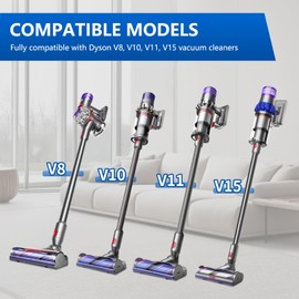 Vacuum Head Replacement Compatible with Dyson V8 V10 V11 V15 Vacuum Cleaner Upgrade Anti-Tangle with Green Light Vacuum Attachment Suitable for Hardwood Floor