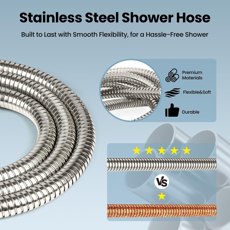 Stainless Steel Shower Hose Waysse 71 Inches Extra Long Shower