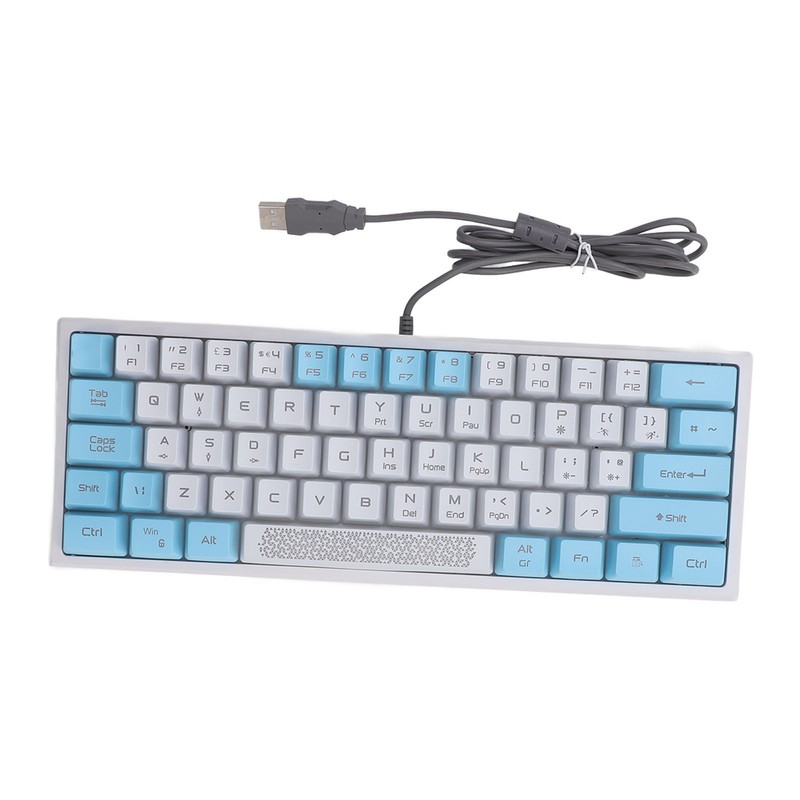 Wired RGB Keyboard Sensitive Operation Quick Response 62 Key White