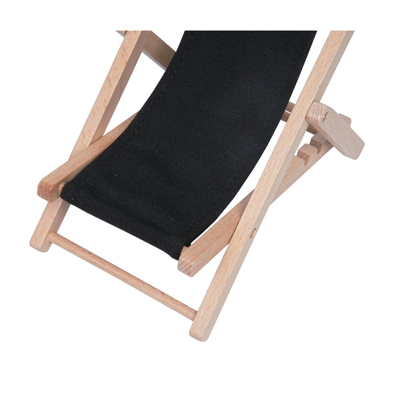 Hanpo Mini Wood Beach Chair Phone Stand, Cute Fabric Foldable