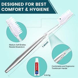 Navona 25 PCS Disposable Toothbrush with Toothpaste Bulk, Travel Toothpaste, Bulk Toothpastes, Individually Wrapped Bulk Toothbrush, Ergonomics Handle, Soft Bristle, Perfect for Travel, Hotel