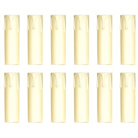 Ciata - 12 Pack - 3.5 inch Ivory Plastic Drip Candle Covers with 13/16 inch Inside Diameter and 7/8 inch Outside Diameter (3.5 inch, Ivory)