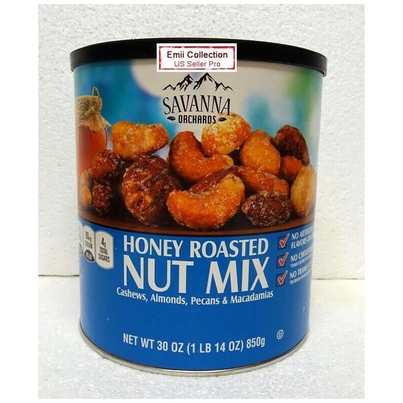Savanna Orchards Honey Roasted Nut Mix Cashews, Almonds & Macadamias