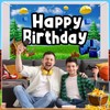 HunnmingRe Happy Birthday Game Party Backdrop Video Game Party Supplies