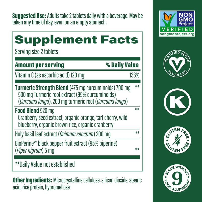 MegaFood Whole Body Turmeric Curcumin Supplement - Turmeric Supplement With