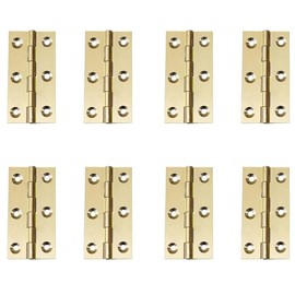8Pcs Brass Door Hinges,2.5inch Heavy Duty Folding Hinges,for Gate,Window,Drawer
