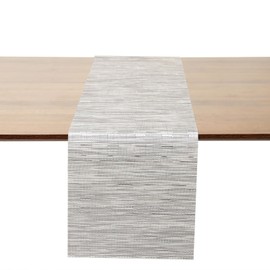 Myir JUN Table Runner, Modern Table Runner, Washable Table Runner, Outdoor Heat-Insulated PVC for Homes, Restaurants, Hotels etc. 30 x 140 cm (Silver)