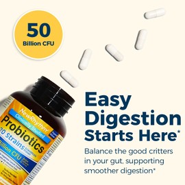 NewRhythm Probiotics 50 Billion CFU 20 Strains, 120 Veggie Capsules, Targeted Release Technology, Stomach Acid Resistant, No Need for Refrigeration, Pack of 1, Non-GMO, Gluten Free