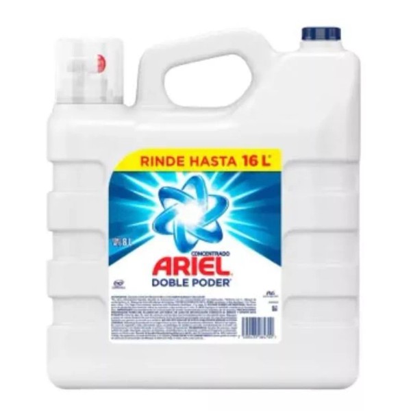 Ariel Detergente Liquido Ariel Concentrado Doble Poder 8 Lts