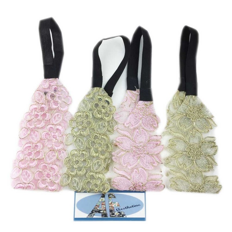 Classic Floral Lace Metalic Bling Bling Accent Headbands Hairbands Wedding