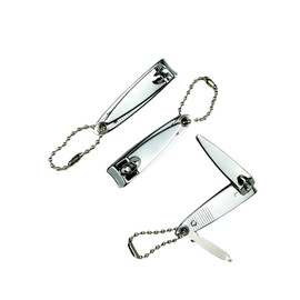 QPOIBSD 2'' Mini Finger Nail Clipper Manicure Trimmer Curved Edge, File & Key Chain ，White (2'', Count, 3)