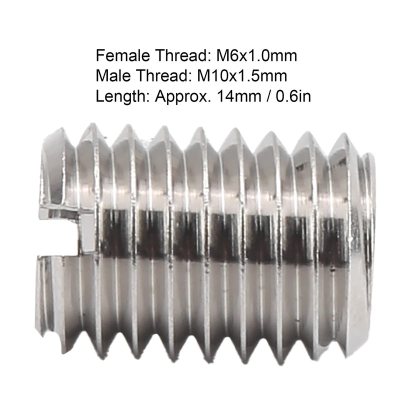 Threaded Insert Reducing Nut M6 x 1 Female Thread and