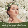 1 green flower crown, 1 green flower bracelet and 1