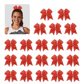 Cheer Bows, Red Cheer Bow, Cheer Bows Bulk, Cheerleading Bows, 20 PCS 8'' Red Ribbon for Hair, Cheer Bows for Cheerleaders, Cheerleader Bow, Cheerleader Gifts, Cheerleading Gifts, Red Christmas Bows