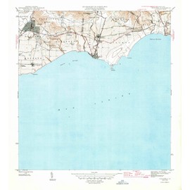 1946 Guayama, PR - Puerto Rico - USGS Historical Topographic Map : 16in x 16in, Large Wall Art Map