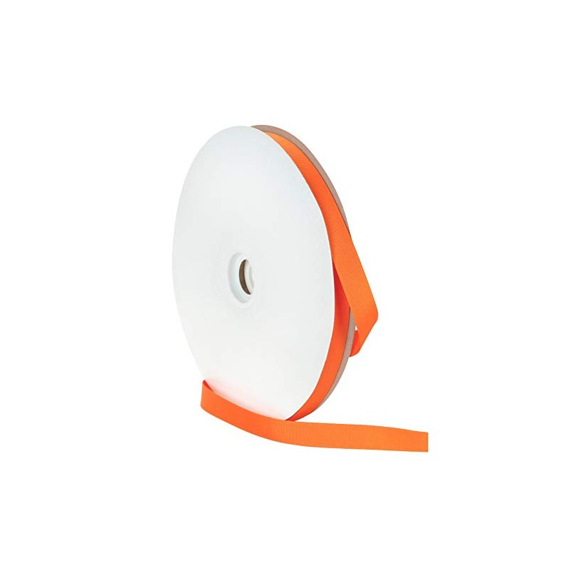 Berwick Offray Cinta de grogrén de 5/8 pulgadas, naranja torrido,