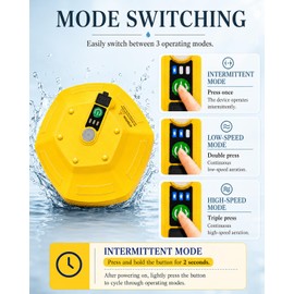 2026 New Bait Bucket Aerator for Fishing, Floating & Rechargeable IPX7 Waterproof Oxygen Pump, Ultra-Quiet Bubbler for Live Minnows, Portable Fish Tank & Aquarium Aerator