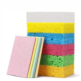 6Pack Kitchen Sponges Pop-Up Sponges Compressed Sponges Dish Sponges Colourful Dishwashing Sponge Natural Sponges for Home Car Daily Use Glass Cleaning