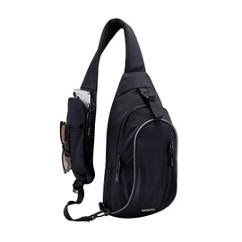 Waterfly Men's Body Bag, One Shoulder Bag, Crossbody Bag, Small, Lightweight, Shoulder Bag, Compact, Simple, Mesh Back, Interchangeable Shoulder, Sports, Casual, 2-Way, Black