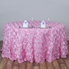 Tableclothsfactory Rosette/Rose Pattern Round Tablecloths 120" - Pink