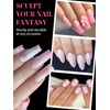 EBANKU 120 PCS Pink Matte Round Curved Dual Nail Forms
