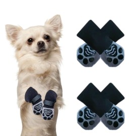 Dog Socks to Prevent Licking Paws, Non Slip Dog Grippy Socks for Senior Dog on Hardwood Floors, Comfortable Paw Protectors Dog Socks Booties Shoes for Hot Pavement and Winter (S, Paw Style)