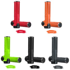 Shockproof Bike Handlebar Grips 22.2mm Bicycle Grips Non-Slip Soft Handlebar Cover End for Mountain Bikes