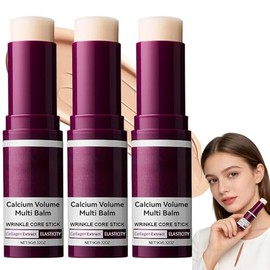 3pcs Blsamo Multi-Volumen con Calcio y Colgeno,Barra De Cuidado De Ojos,Barra Hidratante Antiarrugas para Ojos,Extracto de Elastina para Piel Firme y 