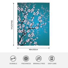 HGOD DESIGNS Plum Blossom Flannel Fleece Bed Blanket 40 x 50 inch Pink Flowers Throw Blanket Lightweight Cozy Plush Blanket for Bedroom Living Rooms Sofa Couch