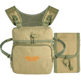 NEW VIEW Binocular Harness Chest Pack with Rangefinder Pouch, Bino Harness with Rain Cover for Bird Watching and Hiking