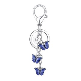 HAISWET Keychain N Letter Purse Charm Purple Butterfly Key Chain Accessories for Women