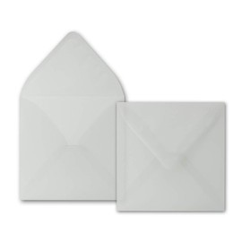 NEUSER PAPIER 50x envelopes Square 160 x 160 mm Transparent 92 grams per m² 16.0 x 16.0 cm Wet gluing without window for very special occasions