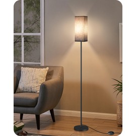 GOEBLESON Floor Lamp, Pole Lamp with Foot Switch, Modern Standing Lamp Shade, Minimalist Freestanding Lamp (Bulb Not Included), for Living Room, Bedroom Office FCC Listed, Black B07LD05
