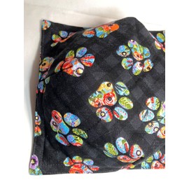 Fun Novelty Print Microwave Bowl Cozy - 8.5 inches for up to 8 inch bowls - Homemade in Texas, USA (Paws - Happy on Black)