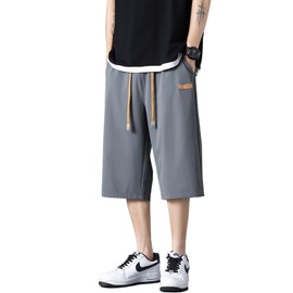 Running sheep ミディアムパンツ メンズ 冷感 7分丈 半ズボン クロップドパンツ ジャージ下 カジュアル ハーフパンツ スポーツ フィットネスパンツ 夏服 [UVカット・通気速乾] 720dgr-M