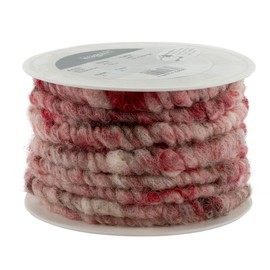 KragoART Wool Cord, Wool Cord 10 mm Wide, 10 Metres on Plastic Roll, Craft Wool for Decorating Vessels and Arrangements, Popular in Floristry (Red Melange)