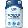 KOS Blueberry Muffin Plant-Based Protein Powder - Organic Pea Protein Superfood with Spirulina and Immune Support Blend. Soy-Free, Gluten-Free, Dairy-Free - Vegan Meal Replacement for Women & Men