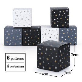 Anstore 24 Christmas Advent cubes with 24 number stickers for a DIY advent calendar for crafts and storing, 24 boxes