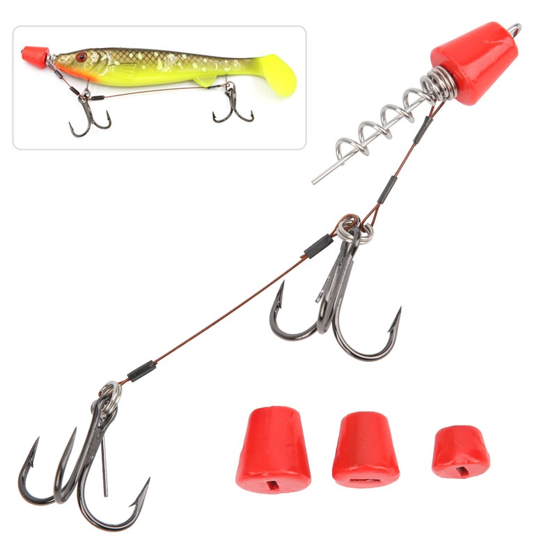 Portable Fishing Steel Wire Fishing Rigs with Treble Fish Hooks