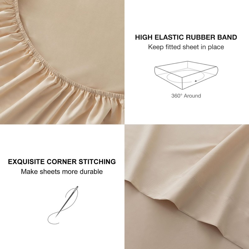 Levoo 100% Egyptian Cotton Sheets King Size Set 18"-24" Extra