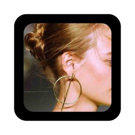 Iaceble Boho Circle Hoop Earring Long Bar Drop Earrings Gold Circle Stud Earring Hollow Circle Dangle Earrings Jewelry for Women