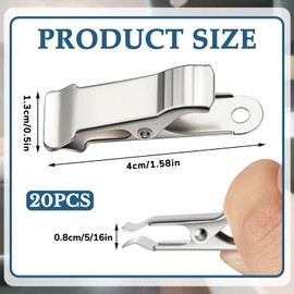 Metal Mini Clamps Mini Spring Clamp Crocodile Alligator Clips Silver Alligator Clips 1/2 Inch Wide for Work, Smooth Jaw, 5/16 Inch Capacity(Silver,20 Pcs)