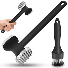 GZhaimai Fleischklopfer, Schnitzelklopfer, Fleischhammer mit Anti-Rutsch Griff - Fleischplattierer für Schnitzel, Kotelett, Steak etc. Spülmaschinengeeignet